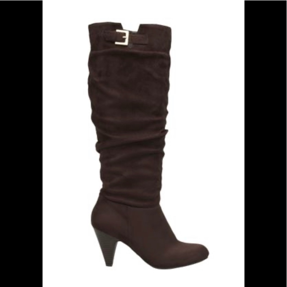 Nine West Tarrah Black Suede Tall Boots Sz 11 EUC
